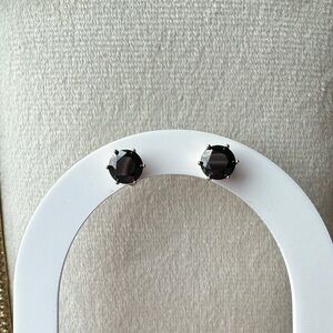 Hexagonal Black ZC Stud Earrings